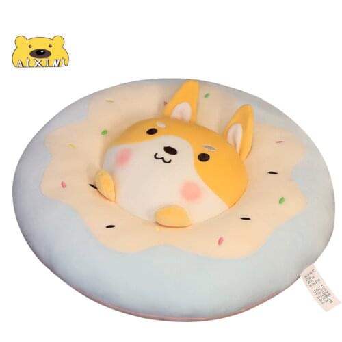AIXINI Donuts Animal Cushion for Car Seat Floor Cushion Cute Rabbit Dog Penguin Pig Plush Pillow Stuffed Kids Gift Home Decor