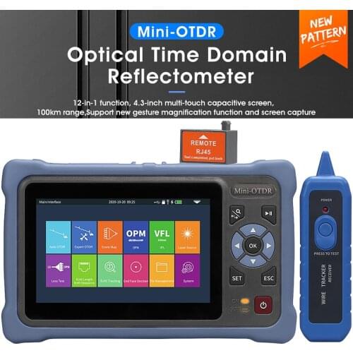 AUA800 900 328 Mini OTDR 1310/1550nm 26/24dB Fiber Optic Reflectometer Touch Screen VFL OLS OPM Event Map Ethernet Cable Tester