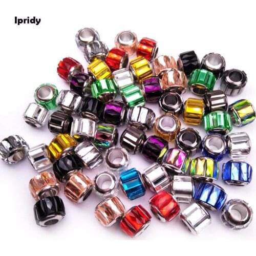 10Pcs/lot glass European beads with brass core,large hole beads crystal rhinestone fit DIY metal charm bracelets