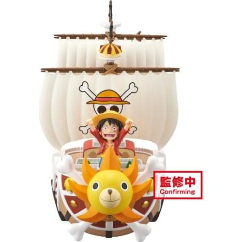 One Piece Anime Luffy THOUSAND SUNNY PVC Model Toy Collectible Model Desktop Decoration Cute Cartoon Toys Child Gift boxd