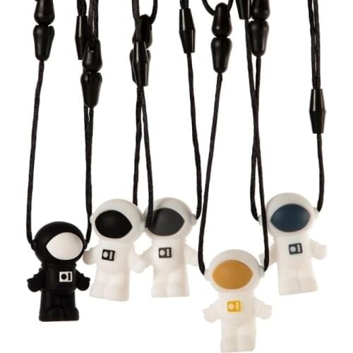 Baby Silicone Astronaut Teether Autism Sensory Chewing Necklace Toddler Teething Soothing Toy Infant Pain Relief Soother