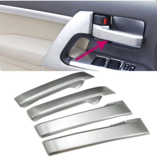 1 Pair Left+Right Car Inner Door Handle Cover Inside Trim Chrome Door-Pull Repair Kit for Toyota Land Cuiser 200 2008-2019