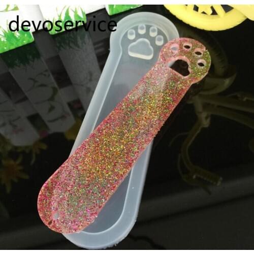 Blank Cat Claw Bookmark Mold DIY Scrapbook Embellishments Silicone Mould For Resin Jewelry Making Ornaments Epoxy Plate Molds