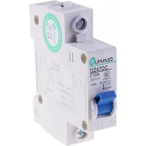 DC 1P 6A 10A 16A 20A 25A 32A 40A 50A 63A Direct250V Photovoltaic solar DC circuit breaker air switch 1 Poles C45