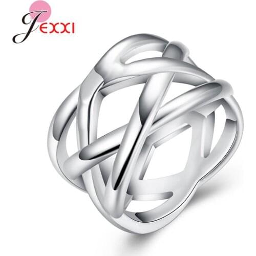 Hot Sales New Exquisite Jewelry Trend of Fashion Korean-style 925 Sterling Silver Classic Retro Simple Fishnet Ring Big Sale