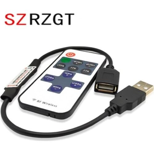 11 Keys LED Strip Controller Mini Dimmer RF Remote 5V USB interface Controller For 5050/2835 Single Color LED strip