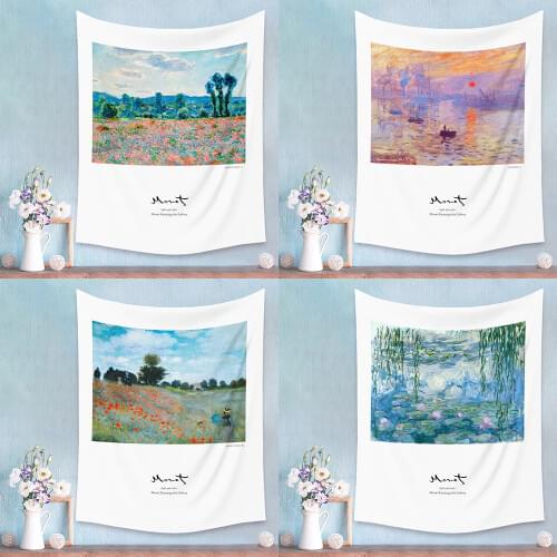 Beautiful Landscape Wall Tapestry Hanging Home Decor INS Style Spring Flower Tapestries for Drom Room Decoration