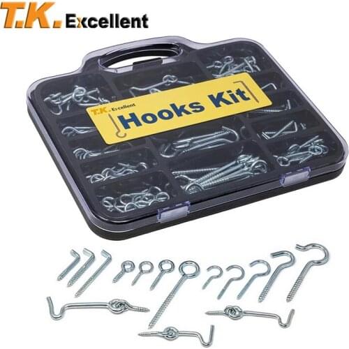 Gate Hook and Eye Ceiling Hooks Cup Hooks Screw Hooks Mug Hooks Assortment Kit,98Pcs