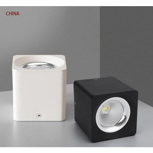 Square Dimmable COB LED Downlights 7W 9W 12W LED Ceiling Spot lights AC85~265V LED Ceiling Lamps Warm/Cold White Indoor Lighting