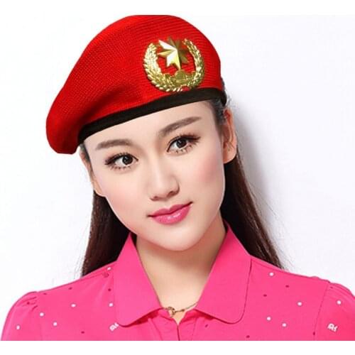 Summer Men Women Cotton Grid Beret Sailor Dance Hat Red Black Performance Cap Unisex Breathable Casual Army Caps