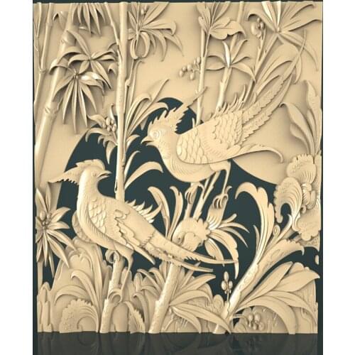 Magpie Bird STL Model for CNC Router 3D Printer Artcam Aspire Bas Relief Home Decor