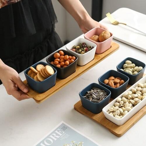 5 piece set Fruit plate snack plate living room candy plate dried fruit plate Nordic modern creative home afternoon tea snack