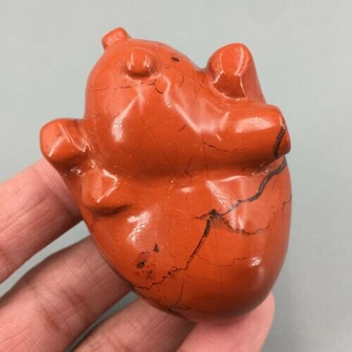 Natural red jasper heart-shaped quartz crystal skull mineral reiki healing 1pc 100g