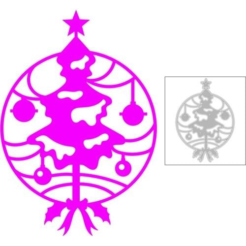 2020 New Merry Christmas Tree Metal Cutting Dies Star Iris and Bow Circle Frame Die Scrapbooking For Craft Card Making no Stamps