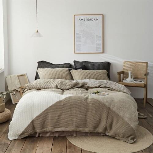 New American Season Bedding Set For Home Bedding Sets New Yarn Sheet Bed Qulit Linens Duvet Set Bed Cover Flat Sheet Full King