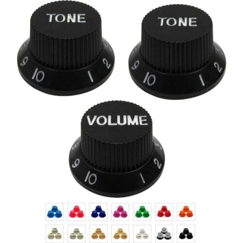 NEW Plastic 2T1V Top Hat Electric Guitar Knobs Volume Tone Control Knobs Caps Buttons Fit ST Guitar Accessories