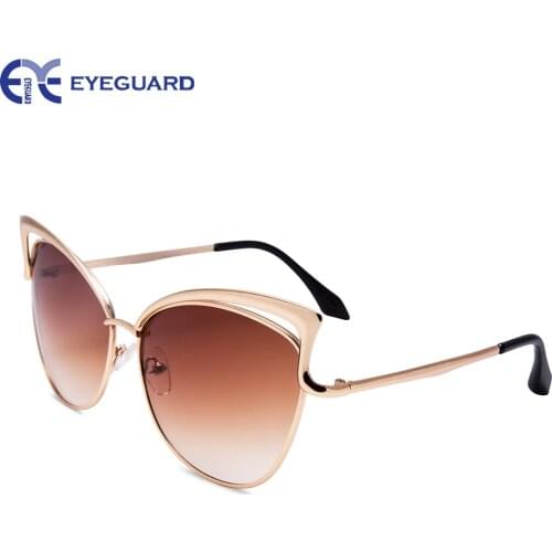 EYEGUARD Oversized Fashion Cat Eye Sunglasses Women Designer Sun Glasses Mirror Colorful-Lens de sol mujer UV400