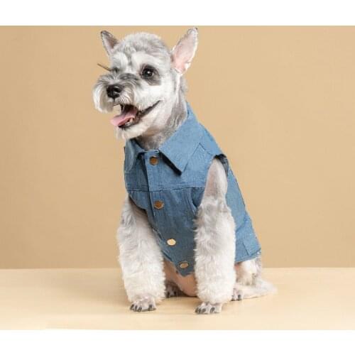 Pet Dog Clothes for Small Dogs Puppy Denim Vest for French Bulldog Yorkies Jean Jacket Coat for Poodles Pet Pug Costume PC2169