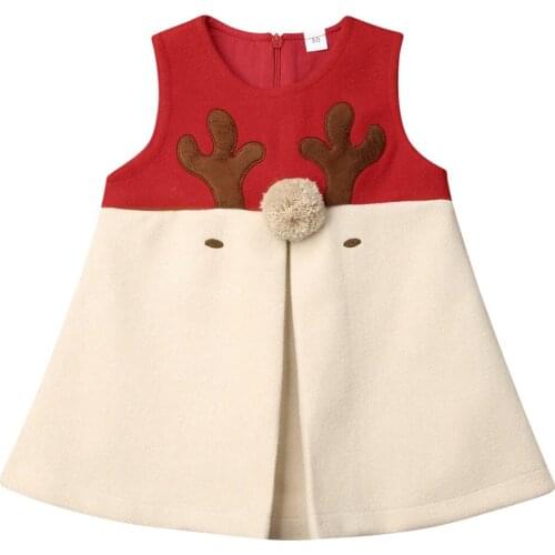 1-5Y Chriatmas Vests Newborn Baby Girls Boys Kids Hairy Christmas Xmas Vest Antlers Tops Cotton Lovely Clothes