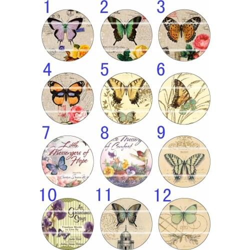 Handmade 10mm~30mm Colorful picture Round Glass Cabochons for Necklace Decoration and Phone Chain Accessaries 60 /pcs-621