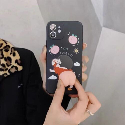 3D Cartoon Silicone Phone Case for samsung galaxy A51 A71 A31 A11 A21S A81 A91 Shin Decompress Pinch Peach Arse Soft