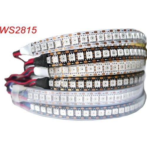 WS2815 LED Light Strip 5M 5050 Lamp DC12V 30 60 144 Beads Neon Sign Smart Pixels Addressable Dual Signal RGB full color LED stri