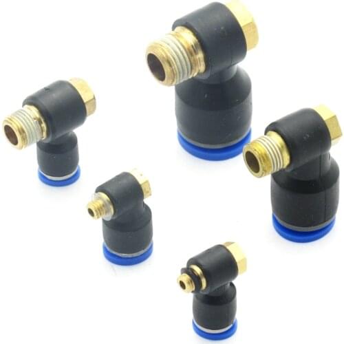 4mm 6mm 8mm 10mm 12mm Tube To 1/8" 1/4" 3/8" 1/2" BSP Male Thread Elbow One Touch Air Pneumatic Pipe Fitting Quick Connector