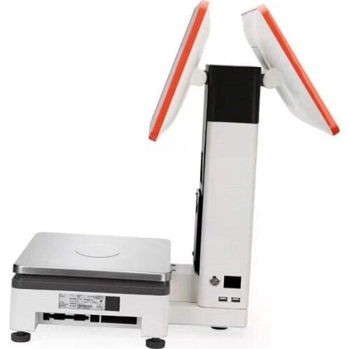 Supermarket pos scale with printer And scanner dual-screen electronic scale