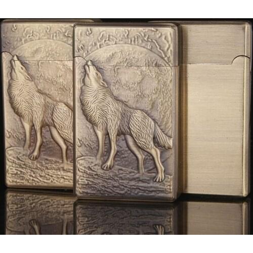 Wolf Howl Personality Double Straight Metal Loud Butane Gas Lighter Cigarette Accessories