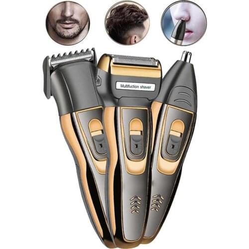 Yopigo Bal-gold Yeni Model 3in1 Erkek Bakım Seti Saç Sakal Kesme Traş Makinesi Burun Kılı Alma