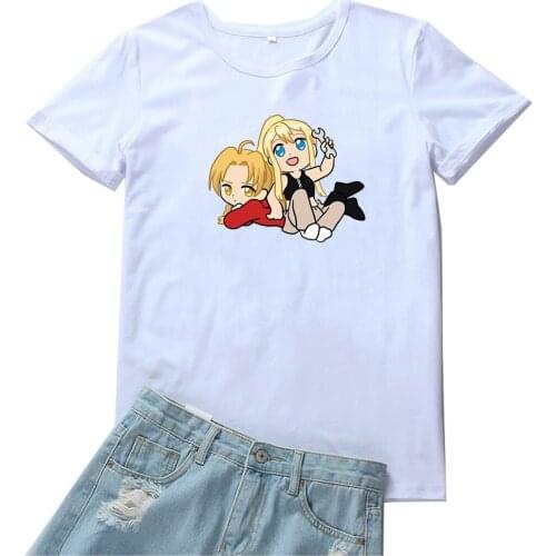 Kawaii Cartoon Anime Pattern Women T-shirt Funny Print Women T Shirt Casual Fashion Tshirt for Women Short Sleeve Women Tee Tops
