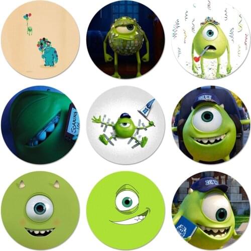 Mike Wazowski Style Icons Pins Badge Decoration Brooches Metal Badges For Backpack Decoration 58mm