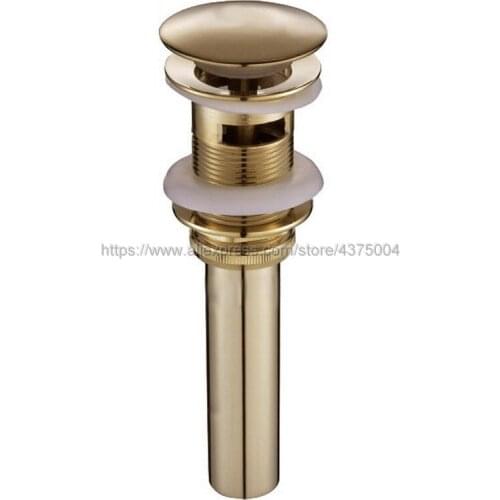 Gold Brass Bathroom basin Pop Up Drain Bath Strainer Drain With Overflow Products/Accessories Nsd013