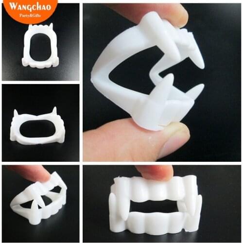 10pcs Child Halloween Fake Vampire Teeth for Kids Plastic False Vampire Teeth Costume Halloween Theme Party Supplies Kids Toy