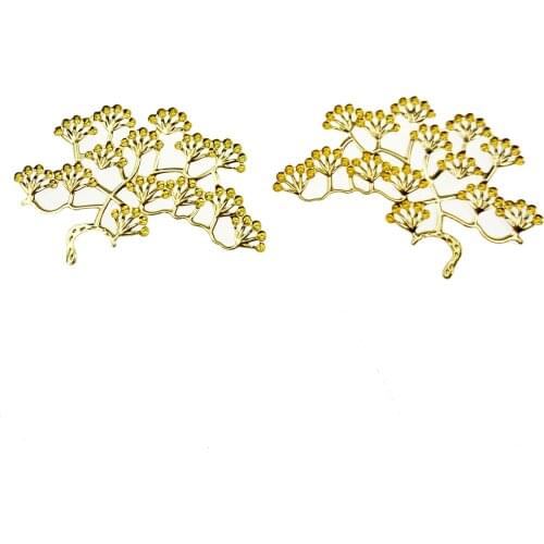 10pcs/lot 48x72mm Metal Filigree Flowers pine Slice Charms base Setting Jewelry DIY Components Findings