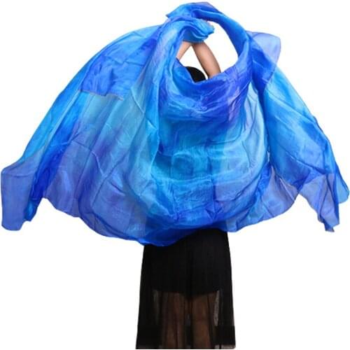 100% Real Chinese Silk Veil Customized Handmade Dyed Silk Veil Shawl Women Scarf Costume Accessory Belly Dance Pure Natural Veil