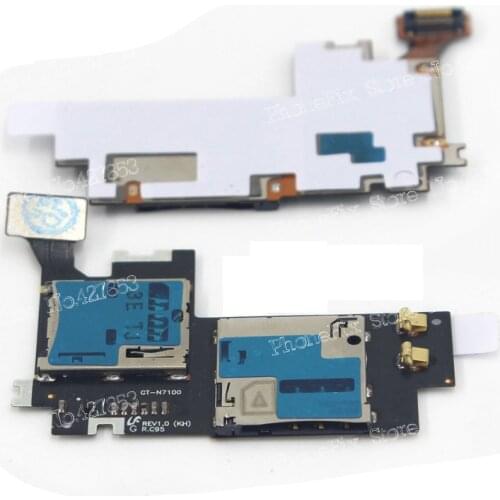 100% Genuine for Samsung Note 2 N7100 SIM & Micro SD Card Reader Flex Cable