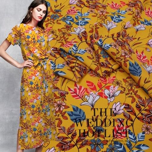 108CM * 50CM Thickness of 19 M / M Summer dan li duan Mulberry Silk Fabrics Digital Printing Soft Stretch Satin Cheongsam Cloth