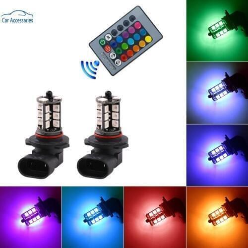2PCS Led RGB Fog Light H1 H3 H4 H7 H8 H11 9005 Car HeadLight Dulb Car Running Lamp With Remote Control car lights