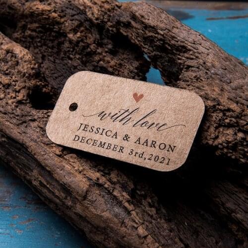 200 sheets of kraft paper label rectangular Label wedding personalized logo custom flower candy gift box your name anniversary