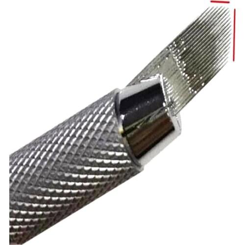 200pcs Inverted Triangle 21 Tattoo Needles 5/16 Pins Microblading Blades for Permanent Makeup Manual Pen Microblade