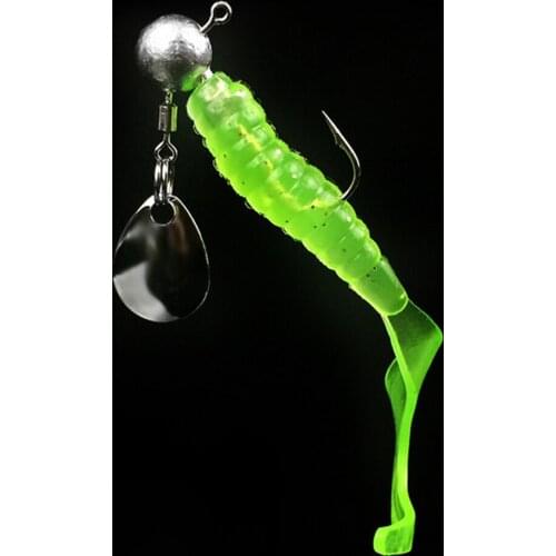 5PCS Jig Head Soft Fishing Lures Spinner Bait Spoon Soft Worm Jig Hook for Saltwater Freshwater Fishing Lures Accessories 2g 4g