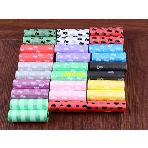 500sets/lot=7500pcs Pet Dog Waste bags Poop Pooper Scoopers for Bags on Board biodegradable 5 Color bolsa para cacas perros