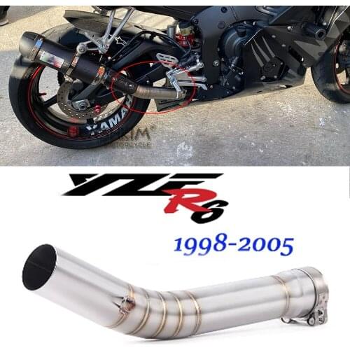 51mm Link Middle Pipe Full System For YAMAHA YZF-R6 R6 1998-2005 Motorcycle Muffler Front Header Pipe R6 Exhaust