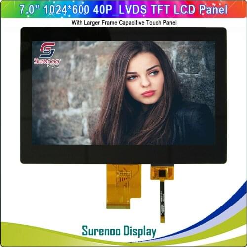 7" / 7.0" inch 1024*600 40P_LVDS TFT LCD Module Display Screen Monitor & FT5426 I2C Capacitive Touch Panel