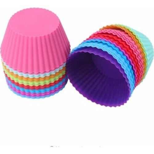 7CM Holesales Set of 6Pcs Round Shaped Silicon Cake Baking Molds Jelly Mold Silicon Cupcake Pan Muffin Cup