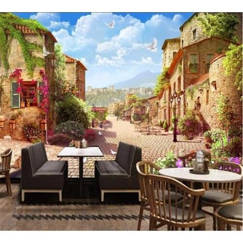 Beibehang Custom wallpaper mural fashion 3D retro landscape European background wall decoration painting wall papel de parede
