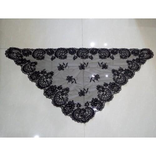 Black Lace Mantilla Embroidery in One Pc Lace Mantilla Veil Spanish Lace Mantilla