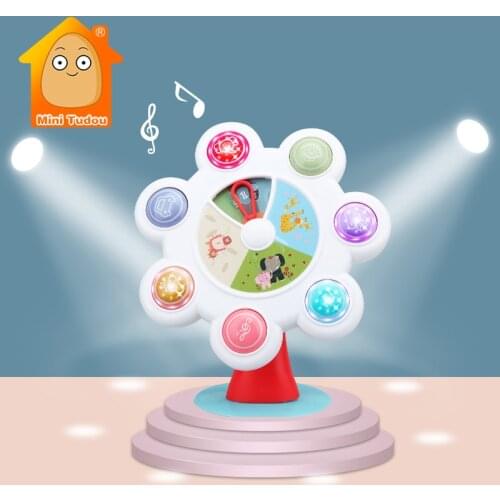 Baby Sucker Toy Musical Rotating Ferris Wheel Rattle Infant Electric Flash Hand Bell Windmill Chair Stroller Toy For Baby 0 12 M