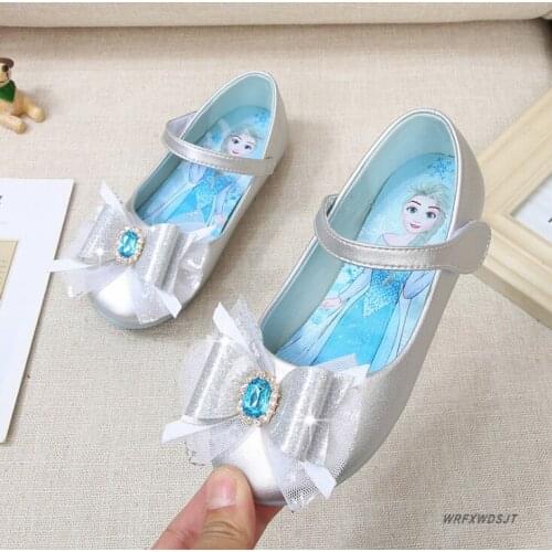 Children Princess Shoes Girls Sandals Frozen Elsa Glitter Shiny Rhinestone Enfants Fille Female Party Dress sandals Size 24-35